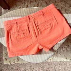 Express neon salmon pink khaki chino short sz 0 NEW